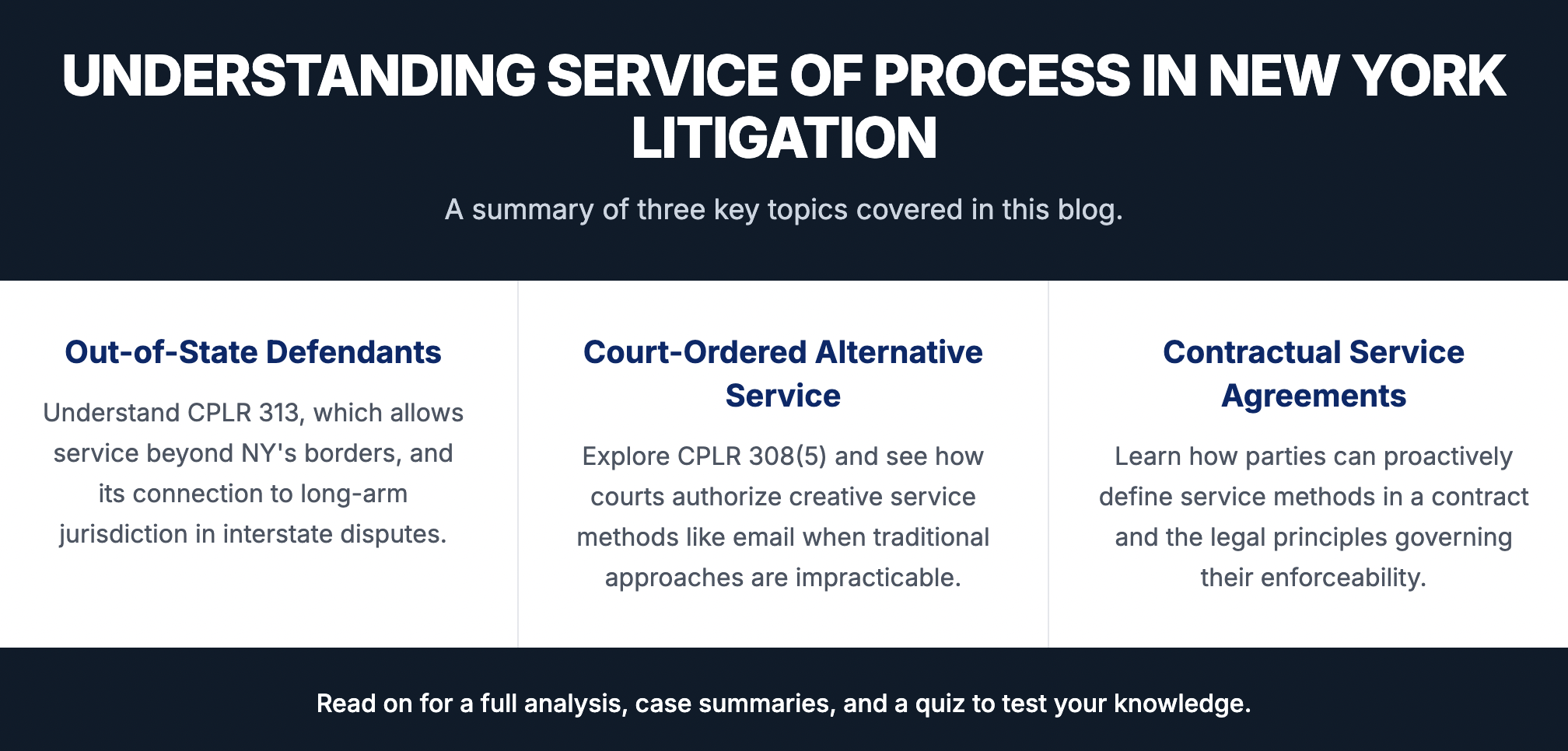 Serving out of state defendants in blog