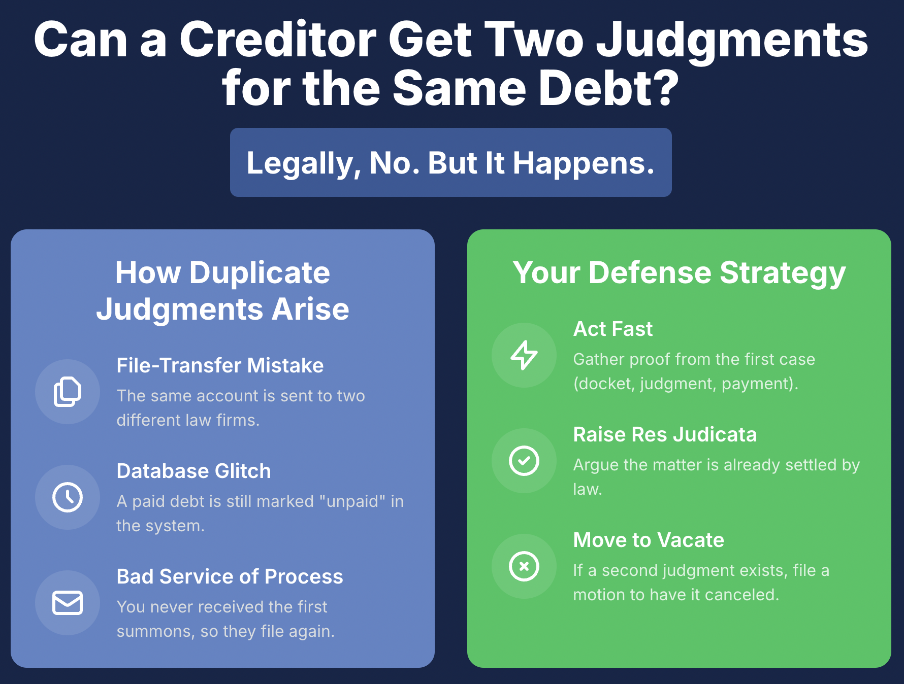 Can a Creditor Get Two Judgments for the Same Debt?