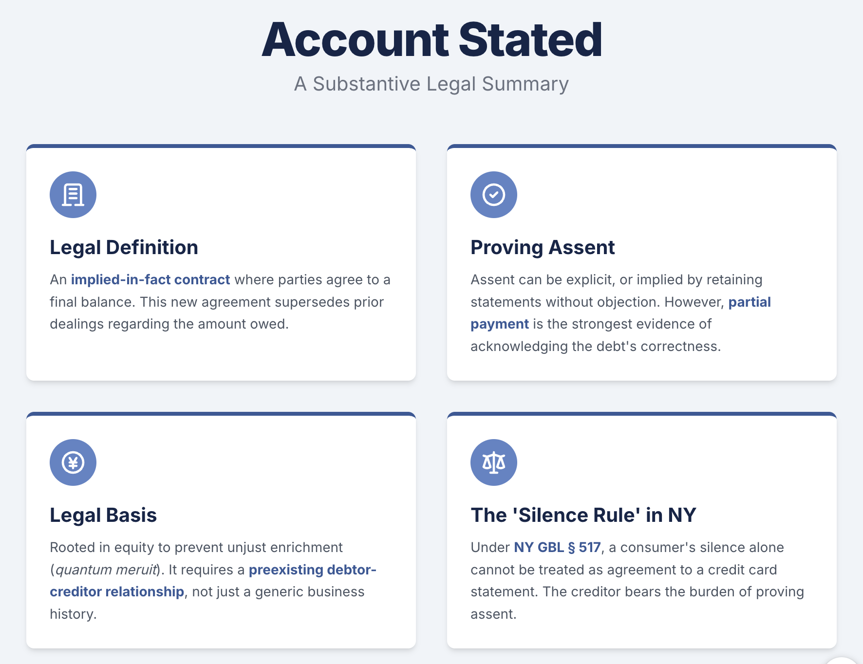 Account Stated A Substantive Legal Summary