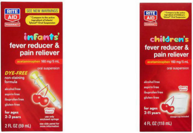 Rite Aid's infant & children fever reducer, which contained the same medicine, were not materially misleading given the labels' "prominent and accurate disclosures" 