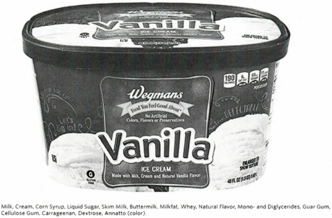 Wegmans did not deceptively imply the source of vanilla flavoring in its ice cream, false advertising law